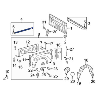 Toyota OE - Rear Truck Bed Side Rail