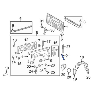 Toyota OE - Rear Right Quarter Panel Splash Shield Bracket