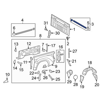Toyota OE - Rear Truck Bed Side Rail