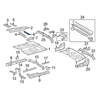 Toyota OE - Front Center Left Floor Pan Crossmember