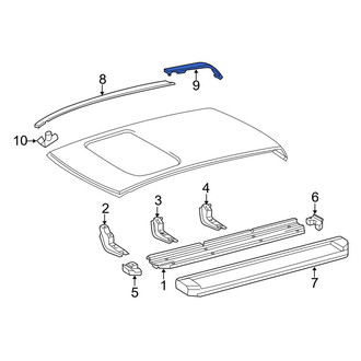 Toyota OE - Rear Left Roof Drip Molding