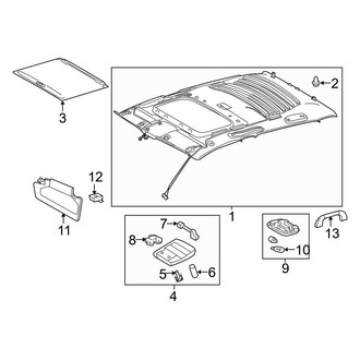 Toyota OE - Cab - Headliner (With Sunroof), (CrewMax)