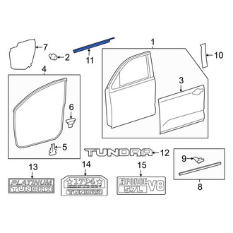 Toyota OE - Front Right Door Belt Molding