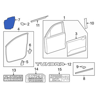 Toyota OE - Front Right Door Water Deflector