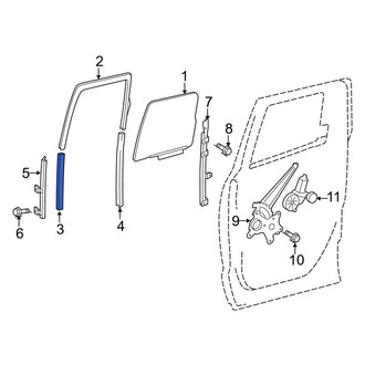 Toyota OE - Rear Right Lower Window Channel
