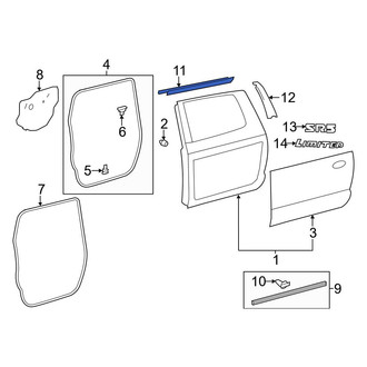 Toyota OE - Rear Left Door Belt Molding