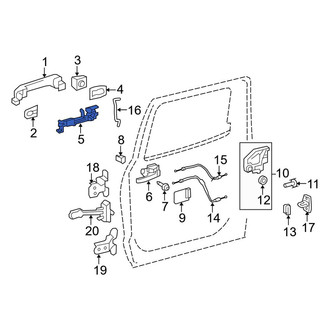 Toyota OE - Rear Right Exterior Door Handle Base