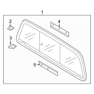 Toyota OE - Back Glass - Glass & Hardware (Horizontal Sliding Window, W/O Power)