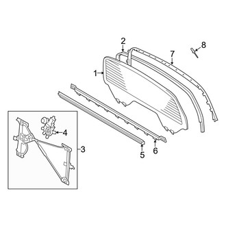 Toyota OE - Back Glass - Glass & Hardware (Vertical Sliding Window)