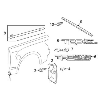 Toyota OE - Pick Up Box - Exterior Trim (5.5' Box)