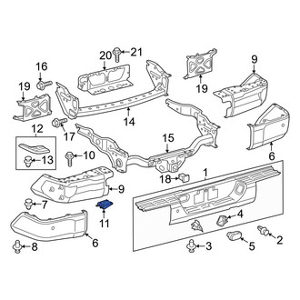 Toyota OE - Rear Right Bumper Cover Reinforcement Bracket