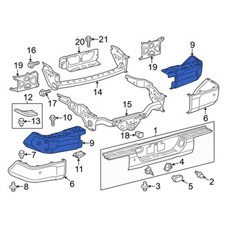 Toyota OE - Rear Left Bumper Cover Reinforcement