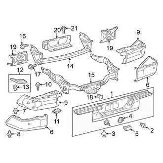 Toyota OE - Rear Bumper - Bumper & Components (W/O Chrome, W/O Park Sensors)