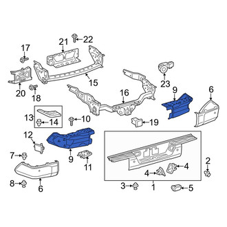Toyota OE - Rear Right Bumper Cover Reinforcement
