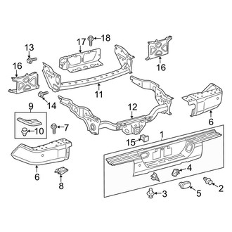 Toyota OE - Rear Bumper - Bumper & Components (With Chrome, W/O Park Sensors)
