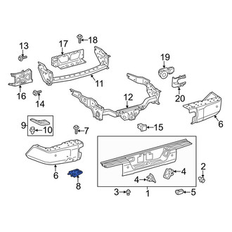Toyota OE - Rear Right Bumper Cover Reinforcement Bracket