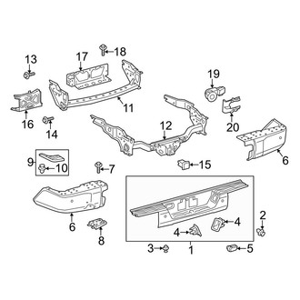 Toyota OE - Rear Bumper - Bumper & Components (With Chrome, With Park Sensors)