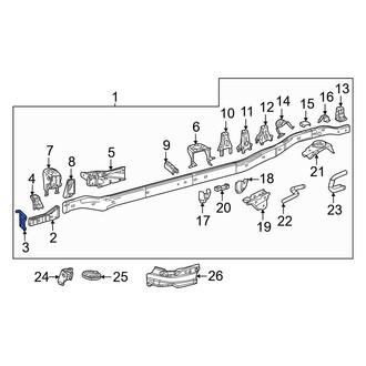 Toyota OE - Front Left Bumper Impact Bar Bracket