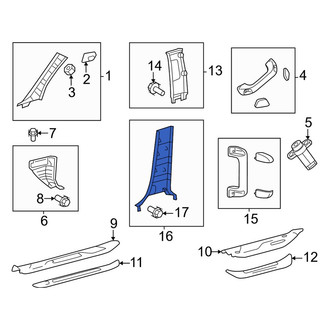 Toyota OE - Left Lower Door Pillar Post Trim Set