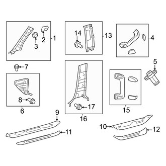 Toyota OE - Cab - Interior Trim (Pillars & Rockers), (Limited / SR / SR5 Double Cab)