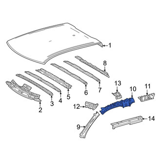 Toyota OE - Front Right Inner Roof Side Rail
