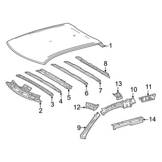 Toyota OE - Cab - Roof & Components (W/O Panoramic Roof), (1794 Edition / Capstone / Limited / Platinum / SR / SR5 / TRD Pro CrewMax)