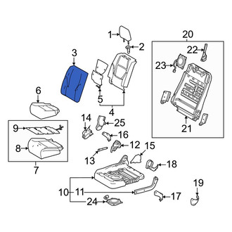 Toyota OE - Rear Right Seat Back Cushion Cover