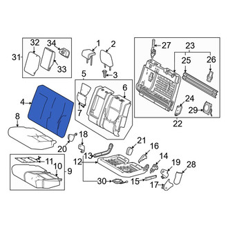 Toyota OE - Rear Left Seat Back Cushion Cover