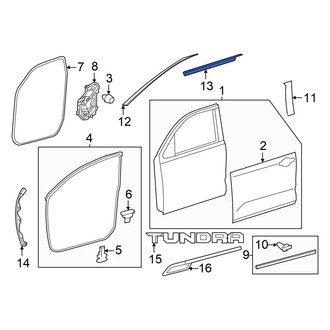 Toyota OE - Front Left Door Belt Molding