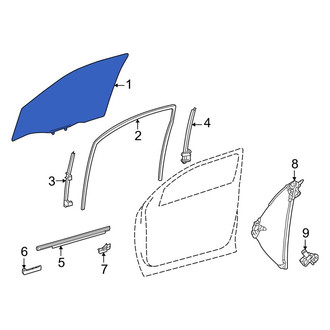 Toyota OE - Front Right Door Glass