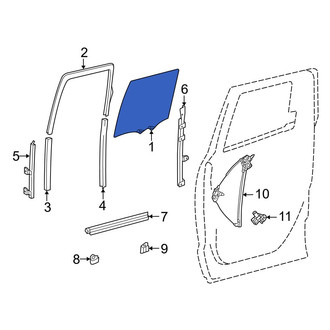 Toyota OE - Front Right Door Glass