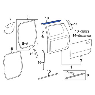 Toyota OE - Rear Right Door Belt Molding