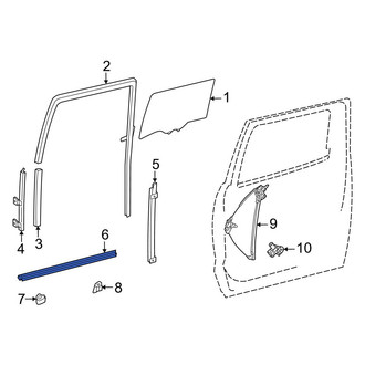 Toyota OE - Rear Left Door Window Belt Weatherstrip