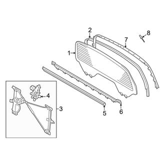 Toyota OE - Back Glass - Glass & Hardware (Vertical Sliding Window), (1794 Edition / Capstone / Limited / Platinum / SR / SR5 / TRD Pro CrewMax)