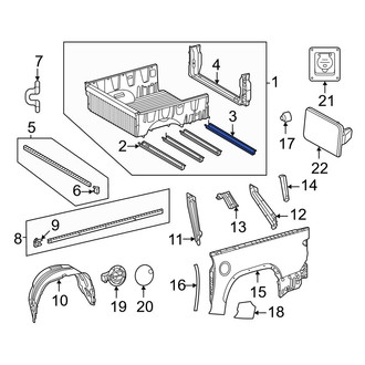 Toyota OE - Rear Rearward Truck Bed Floor Sill