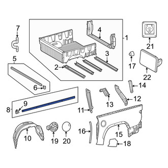 Toyota OE - Rear Truck Bed Side Rail