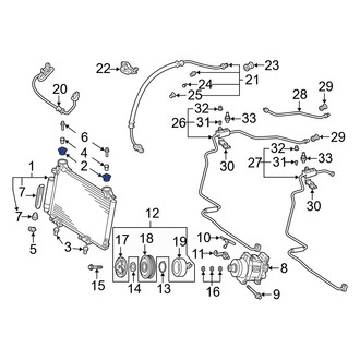 Toyota OE - Upper A/C Condenser Bracket Insulator