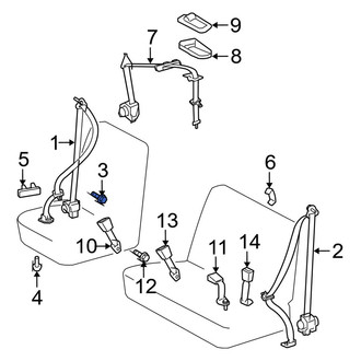 Toyota OE - Seat Belt Lap and Shoulder Belt Bolt