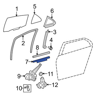Toyota OE - Rear Right Window Regulator Rail