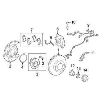 Toyota OE - Front Suspension - Brake Components (4WD)