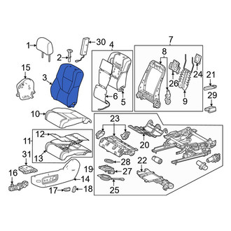 Toyota OE - Front Left Seat Back Cushion Cover