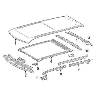 Toyota OE - Roof & Components (With Panoramic Sunroof), (Capstone / Limited / Platinum / TRD Pro)