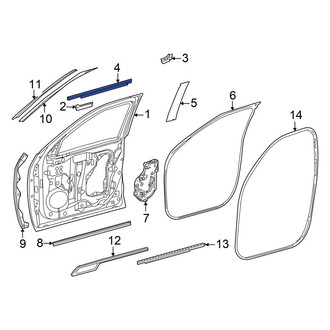 Toyota OE - Front Left Door Window Belt Weatherstrip