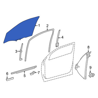 Toyota OE - Rear Left Door Glass