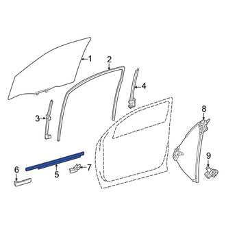 Toyota OE - Front Right Door Window Belt Weatherstrip