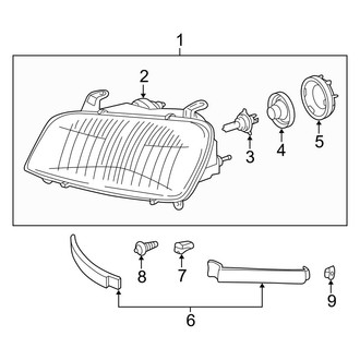 Toyota OE - Front Lamps - Headlamp Components