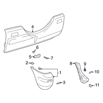 Toyota OE - Rear Bumper Cover Retainer