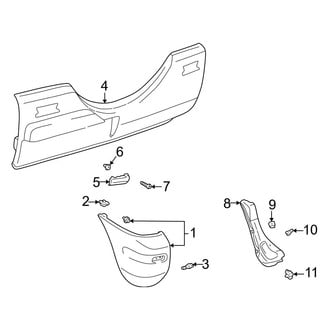 Toyota OE - Rear Bumper - Bumper & Components (Standard Bumper), (Gas)