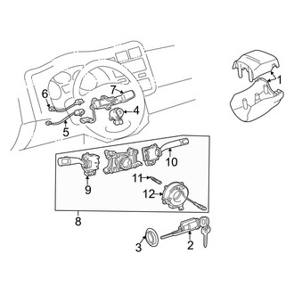 Toyota OE - Steering Column - Shroud, Switches & Levers (W/O Tilt Wheel)