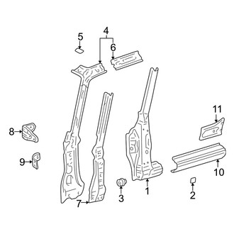 Toyota OE - Pillars, Rocker & Floor - Hinge Pillar (2 Doors)